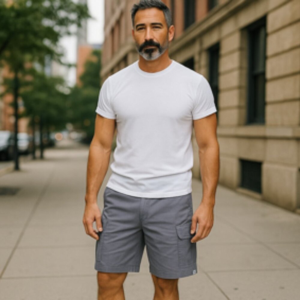 George Cargo Shorts Men’s 40 Gray 10” Inseam At The Knee NWT